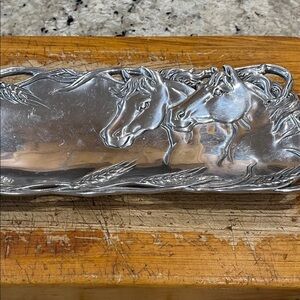 Arthur Court pewter horse tray